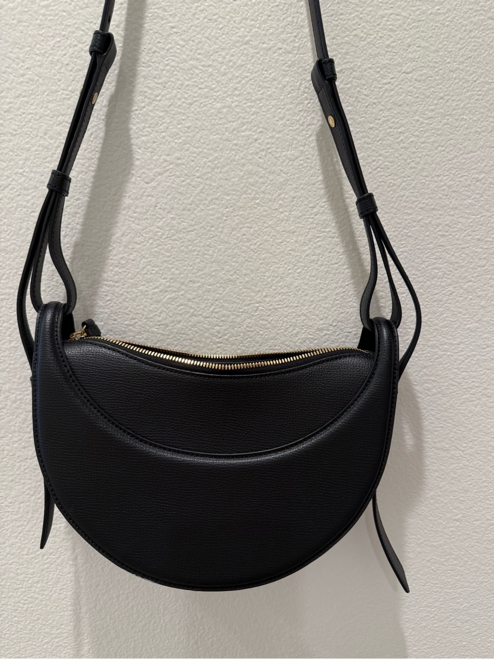 Polène Black Crescent Leather Shoulder Bag - Picture 5 of 11